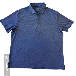 0.1 Algo men’s blue and gray striped short sleeve polo golf shirt size XXL